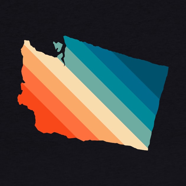 Washington State Retro Map by n23tees